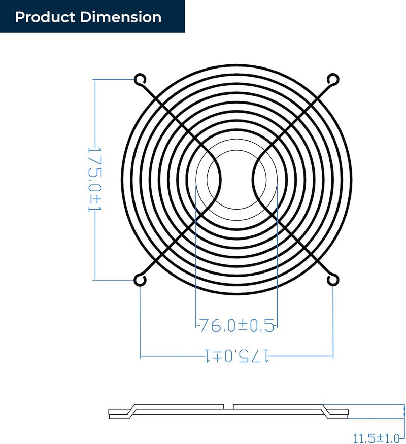 coolerguys 254MM (10") Fan Grill/Finger Guard - Image 2